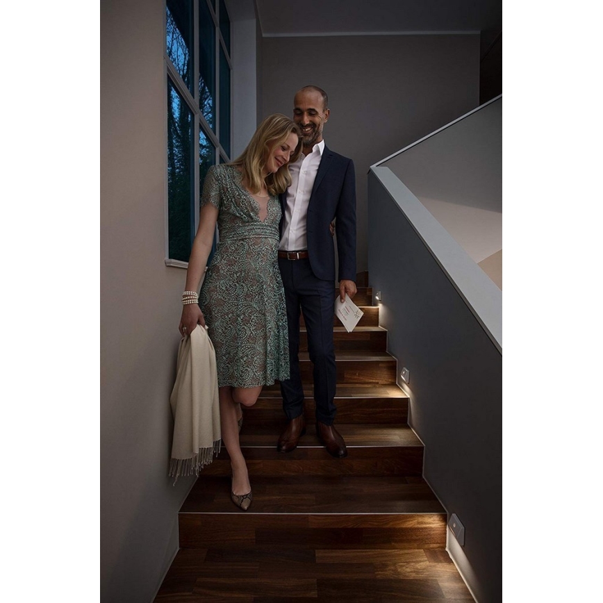 Osram - LED φωτιστικό σκάλας με αισθητήρα NIGHTLUX LED/0,25W/3xAAA IP54 ασημί