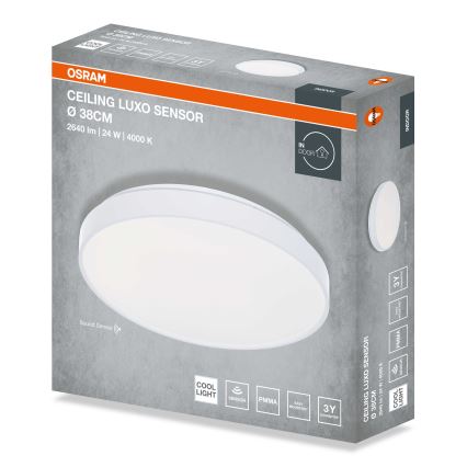 Osram - LED φωτιστικό οροφής με αισθητήρα λυκόφωτος CEILING LUXO LED/24W/230V, διάμ. 38 cm, λευκό