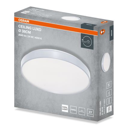 Osram - LED φωτιστικό οροφής CEILING LUXO LED/24W/230V Ø 38 εκ. ασημένιο