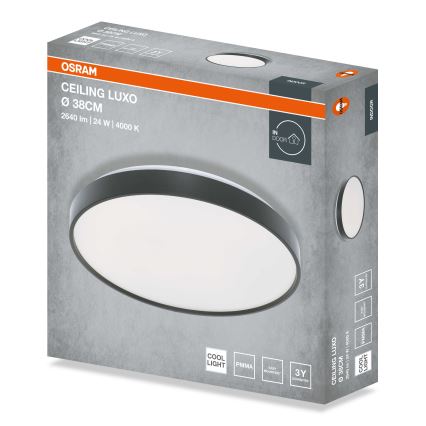 Osram - LED φωτιστικό οροφής CEILING LUXO LED/24W/230V διάμ. 38 cm μαύρο