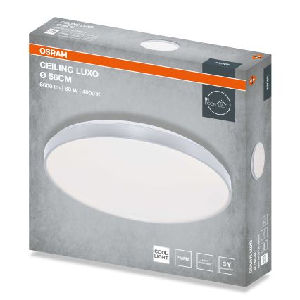 Osram - LED φωτιστικό οροφής CEILING LUXO LED/60W/230V διάμ. 56 cm ασημί