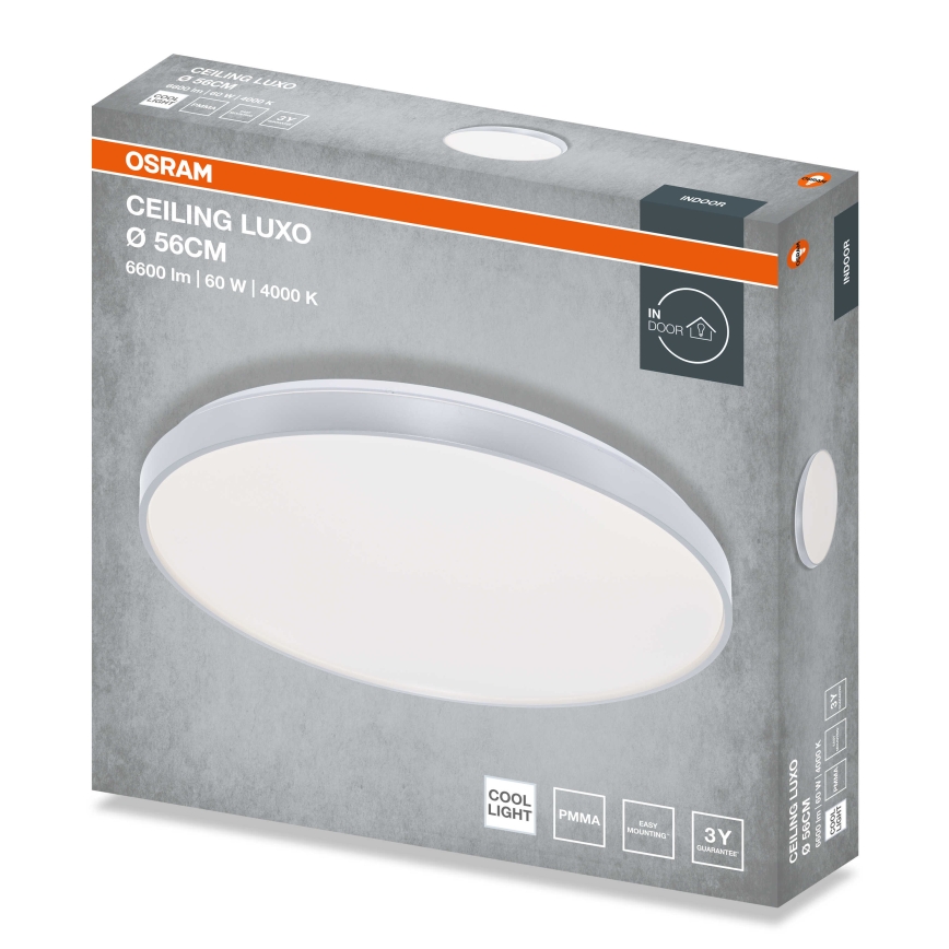 Osram - LED φωτιστικό οροφής CEILING LUXO LED/60W/230V διάμ. 56 cm ασημί