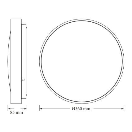 Osram - LED Φωτιστικό οροφής CEILING LUXO LED/60W/230V διάμ. 56 cm λευκό