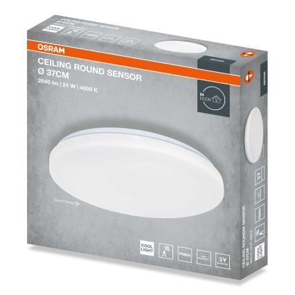 Osram - LED φωτιστικό οροφής με αισθητήρα λυκόφωτος CEILING ROUND LED/24W/230V 4000K Ø 37 cm λευκό