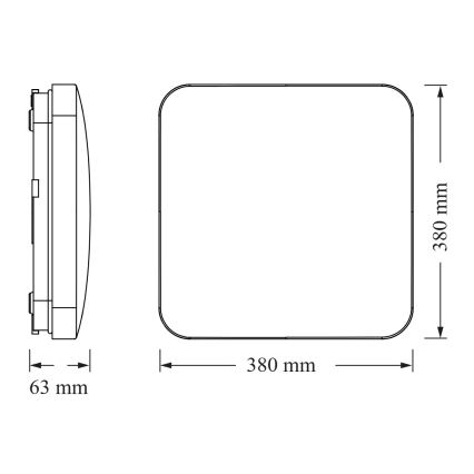 Osram - Φωτιστικό οροφής LED με αισθητήρα σούρουπου CEILING SQUARE LED/36W/230V 4000K 38x38 cm λευκό
