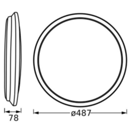Osram - LED φωτιστικό οροφής ORBIS DUBLIN LED/36W/230V Ø 49 cm ασημί