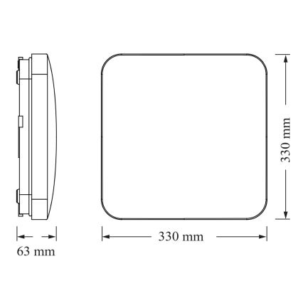 Osram - LED φωτιστικό οροφής SQUARE LED/24W/230V 33x33 cm