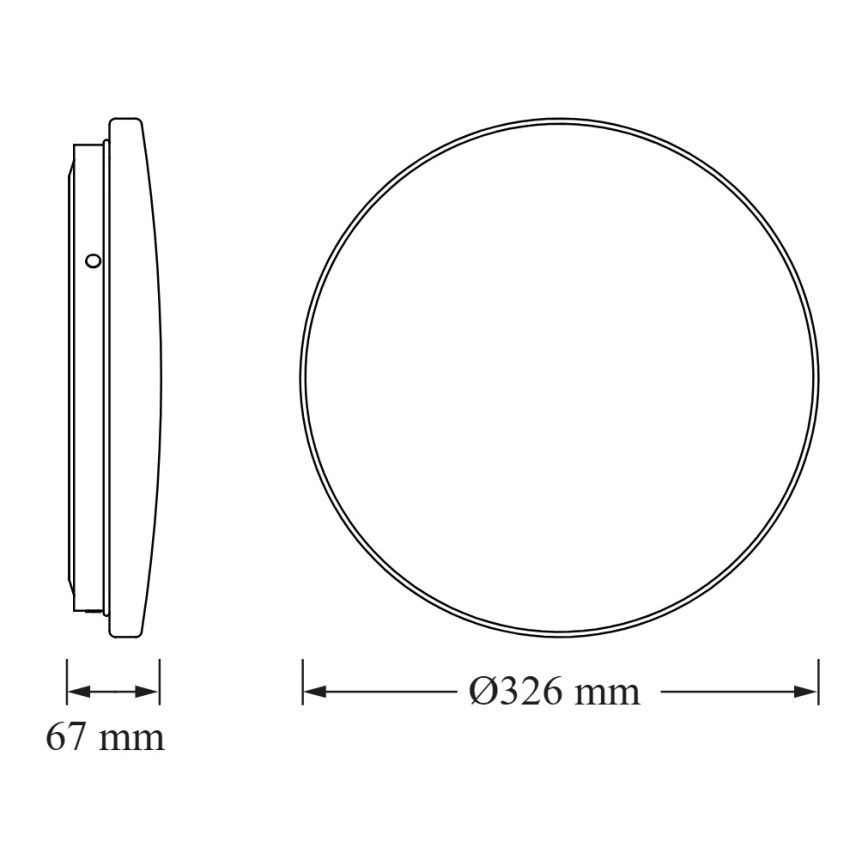 Osram - LED φωτιστικό οροφής για μπάνιο με αισθητήρα σούρουπου CEILING ROUND LED/18W/230V 3000K Ø 33 cm IP44 λευκό