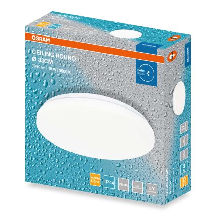 Osram - LED φωτιστικό οροφής για μπάνιο CEILING ROUND LED/18W/230V 3000K Ø 33 cm IP44 λευκό