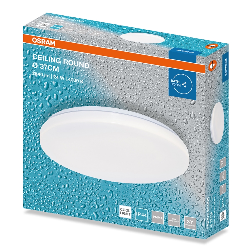 Osram - LED φωτιστικό οροφής για μπάνιο CEILING ROUND LED/24W/230V 4000K Ø 37 cm IP44 λευκό