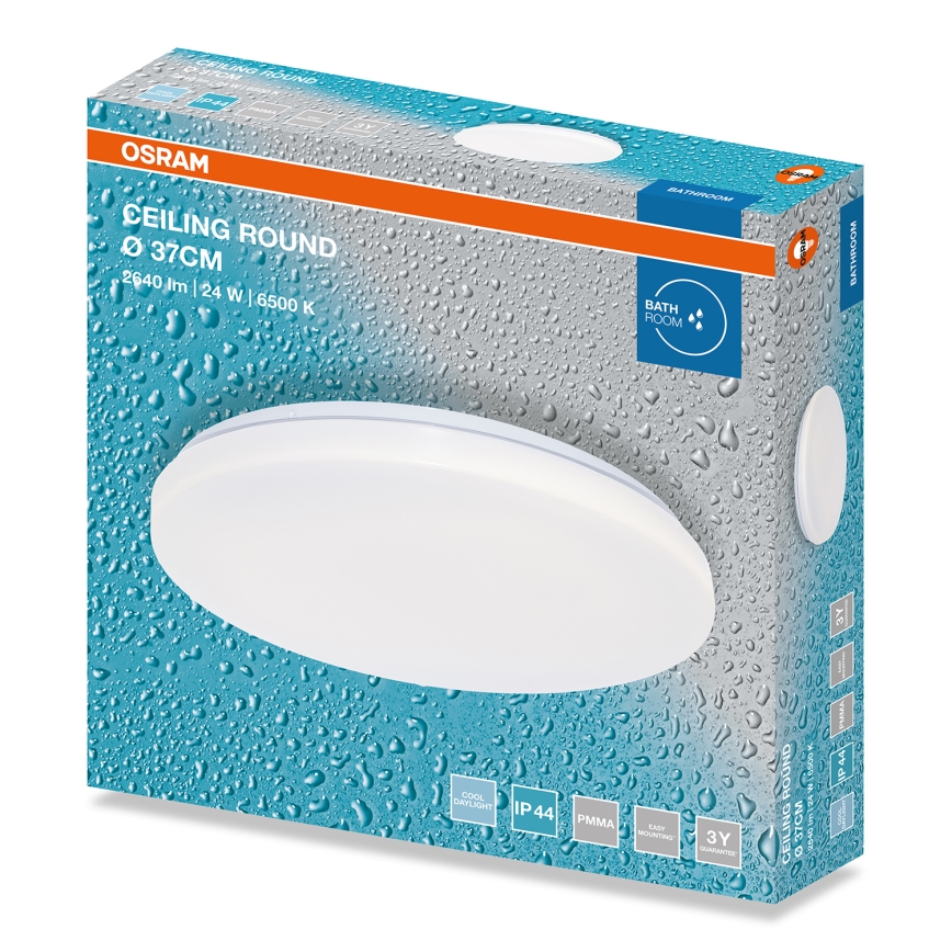 Osram - LED Φωτιστικό οροφής για μπάνιο CEILING ROUND LED/24W/230V 6500K Ø 37 cm IP44 λευκό