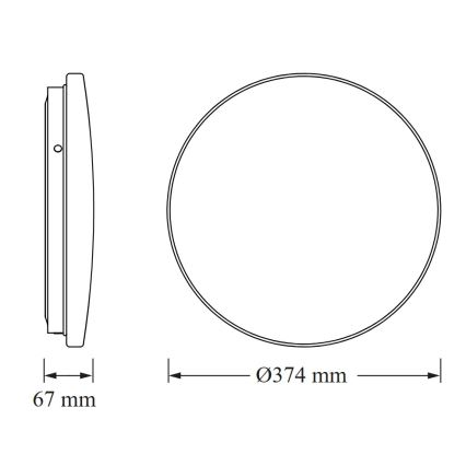 Osram - LED Φωτιστικό οροφής για μπάνιο CEILING ROUND LED/24W/230V 6500K Ø 37 cm IP44 λευκό