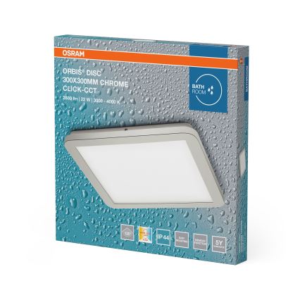 Osram - LED φωτιστικό οροφής μπάνιου ORBIS DISC LED/22W/230V 3000/4000K 30x30 cm IP44 ανοξείδωτο