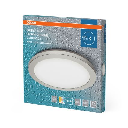 Osram - Φωτιστικό οροφής LED για μπάνιο ORBIS DISC LED/22W/230V 3000/4000K Ø 30 εκ. IP44 ματ χρώμιο