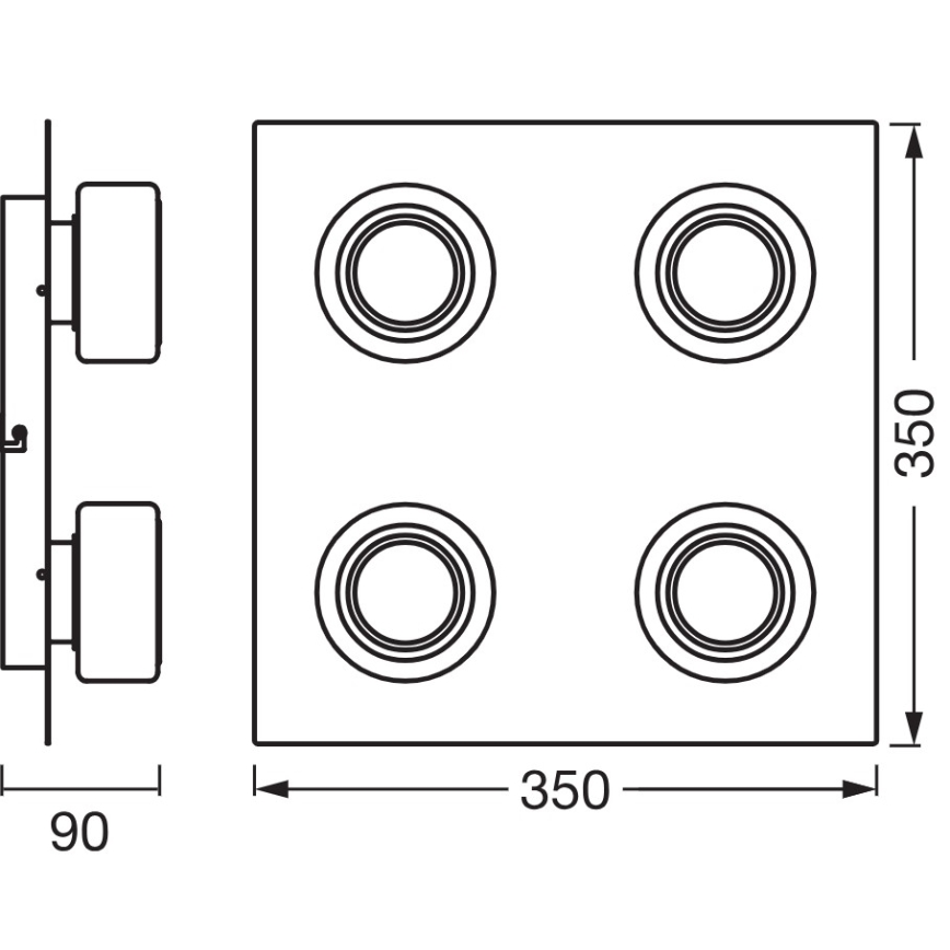 Osram - LED φωτιστικό οροφής για μπάνιο ORBIS FLAME 4xLED/5,5W/230V 3000/4000K IP44 λευκό