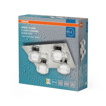 Osram - LED φωτιστικό οροφής μπάνιου ORBIS FLAME 4xLED/5,5W/230V 3000/4000K IP44 γυαλιστερό χρώμιο