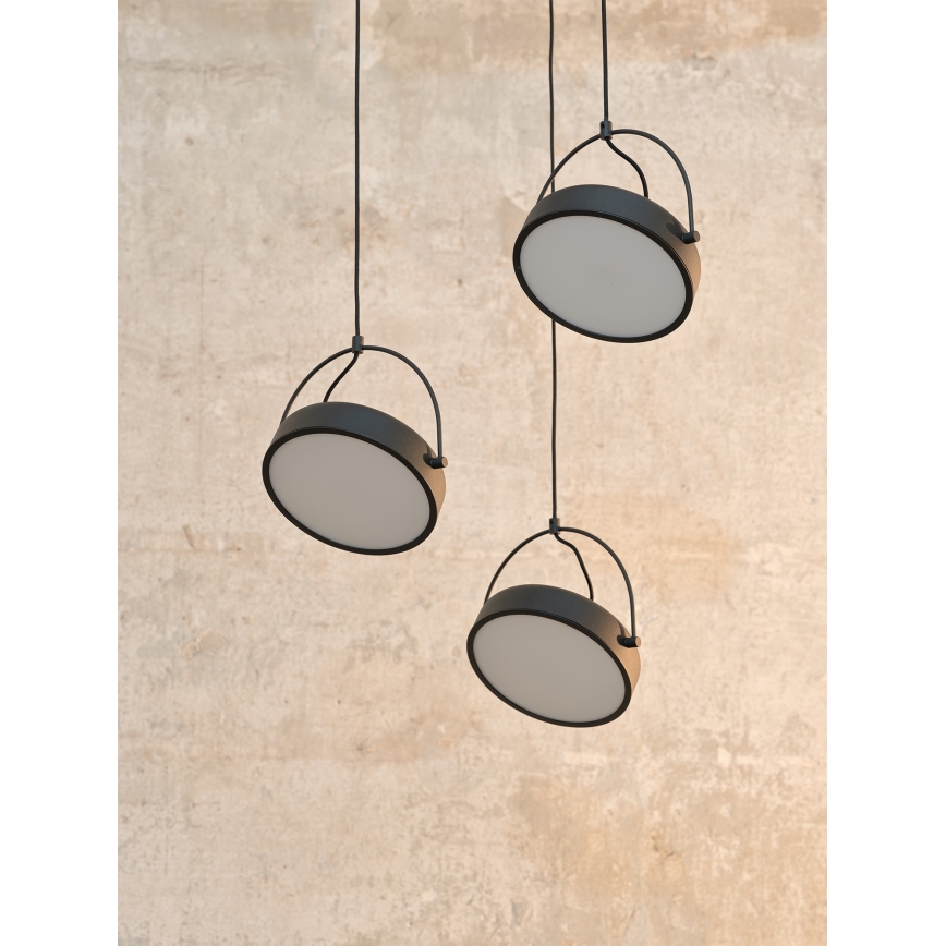 Osram - LED κρεμαστό φωτιστικό με καλώδιο ανάρτησης DECOR PUCK 3xLED/12W/230V μαύρο