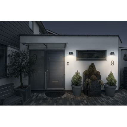 Osram - LED ηλιακό επιτοίχιο φωτιστικό με ενσωματωμένο αισθητήρα ENDURA STYLE LED/10,1W/4,2V 2000 mAh IP54 ανθρακί