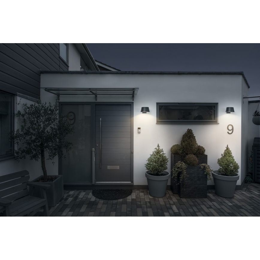 Osram - LED ηλιακό επιτοίχιο φωτιστικό με ενσωματωμένο αισθητήρα ENDURA STYLE LED/10,1W/4,2V 2000 mAh IP54 ανθρακί