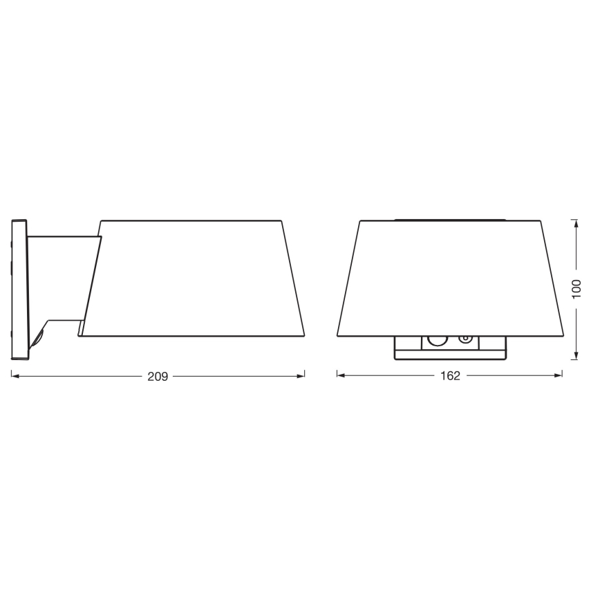Osram - LED ηλιακό επιτοίχιο φωτιστικό με ενσωματωμένο αισθητήρα ENDURA STYLE LED/10,1W/4,2V 2000 mAh IP54 ανθρακί