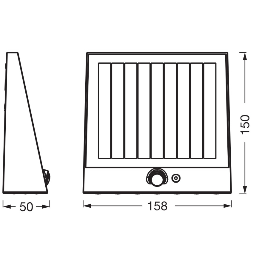 Osram - LED ηλιακό επιτοίχιο φωτιστικό με αισθητήρα ENDURA STYLE LED/10,2W/4,2V 2000 mAh IP54 ανθρακί