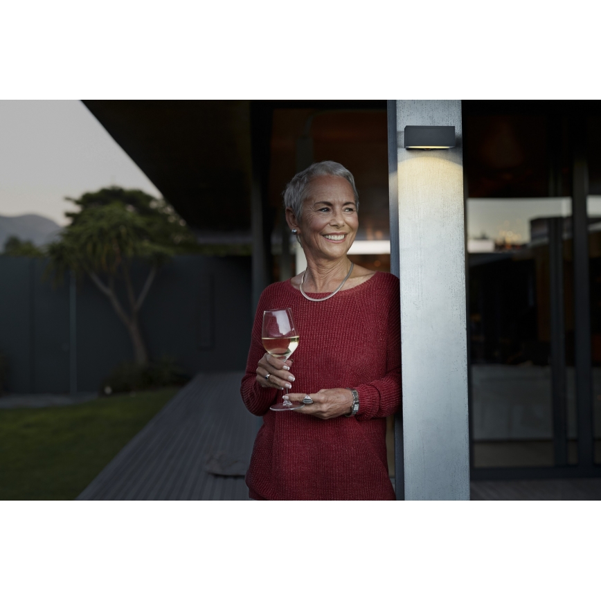 Osram - Ρυθμιζόμενο LED ηλιακό επιτοίχιο φωτιστικό με αισθητήρα ENDURA STYLE LED/10,7W/4,2V 2000 mAh IP65 ανθρακί