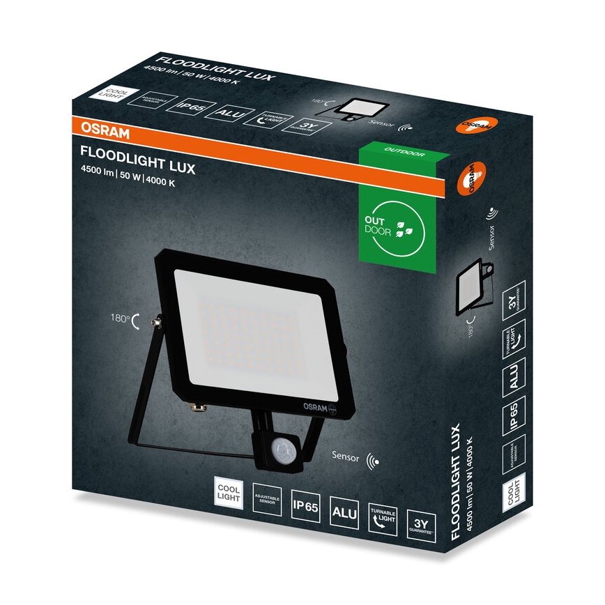 Osram - LED προβολέας με αισθητήρα FLOODLIGHT LED/50W/230V 4000K IP65
