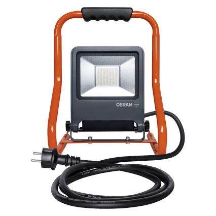 Osram - LED προβολέας με βάση και πρίζες R-STAND LED/50W/230V 4000K IP44 πορτοκαλί/ανθρακί
