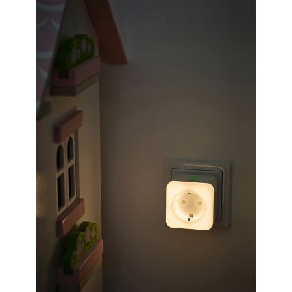 Osram - Ρυθμιζόμενη LED πρίζα SCHUKO SMART+ NIGHTLIGHT με ενσωματωμένο φωτισμό, 3680W/230V, Wi-Fi