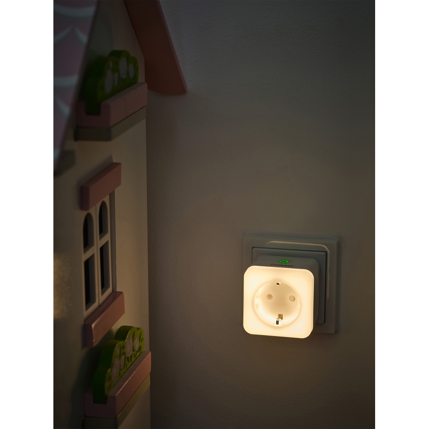 Osram - Ρυθμιζόμενη LED πρίζα SCHUKO SMART+ NIGHTLIGHT με ενσωματωμένο φωτισμό, 3680W/230V, Wi-Fi