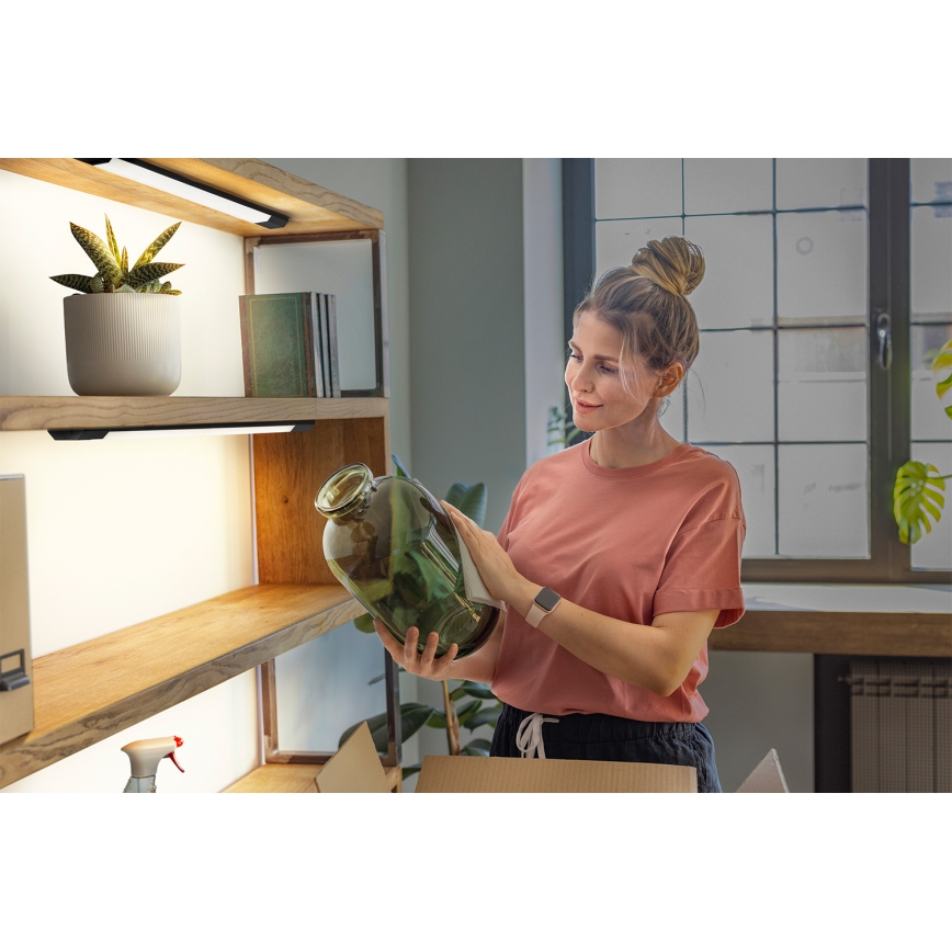 Osram - LED ρυθμιζόμενο φωτιστικό κάτω από ντουλάπια με αισθητήρα κίνησης LINEAR EDGE LED/8W/230V 3000/4000/6500K 50 cm μαύρο