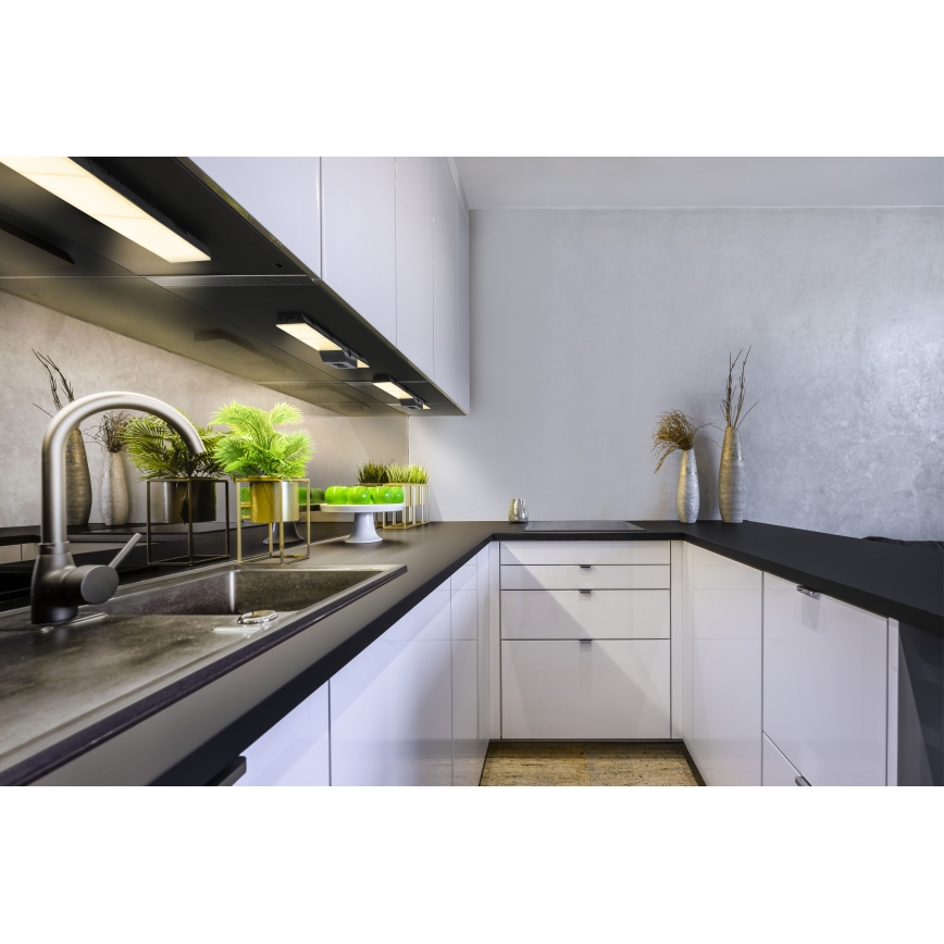 Osram - Ρυθμιζόμενο LED φωτιστικό κάτω ντουλαπιού με πρίζες UNDERCABINET LED/10W/230V 3000K 54,8 cm μαύρο