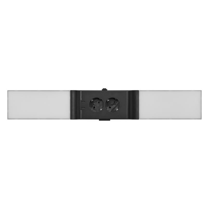 Osram - Ρυθμιζόμενο LED φωτιστικό κάτω ντουλαπιού με πρίζες UNDERCABINET LED/10W/230V 3000K 54,8 cm μαύρο