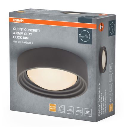 Osram - Ρυθμιζόμενο φωτιστικό οροφής LED ORBIS CONCRETE LED/13W/230V Ø 30 cm γκρι/μπετόν