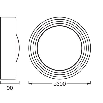 Osram - Ρυθμιζόμενο φωτιστικό οροφής LED ORBIS CONCRETE LED/13W/230V Ø 30 cm γκρι/μπετόν