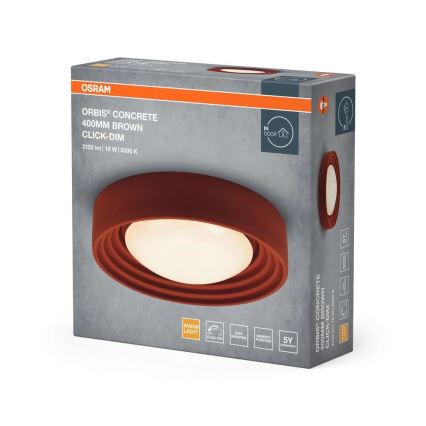 Osram - Ρυθμιζόμενο LED φωτιστικό οροφής ORBIS CONCRETE LED/18W/230V διάμ. 40 cm καφέ/μπετόν