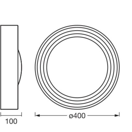 Osram - Ρυθμιζόμενο LED φωτιστικό οροφής ORBIS CONCRETE LED/18W/230V διάμ. 40 cm καφέ/μπετόν