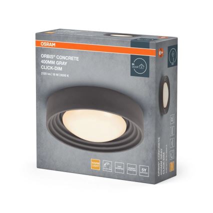 Osram - Ρυθμιζόμενο LED φωτιστικό οροφής ORBIS CONCRETE LED/18W/230V Ø 40 cm γκρι/μπετόν
