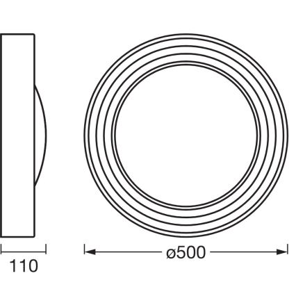 Osram - LED Ρυθμιζόμενο φωτιστικό οροφής ORBIS CONCRETE LED/24,5W/230V διάμ. 50 εκ. καφέ/μπετόν