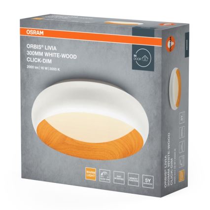 Osram - Ρυθμιζόμενο LED φωτιστικό οροφής ORBIS LIVIA LED/16W/230V Ø 30 cm λευκό/καφέ