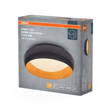 Osram - Ρυθμιζόμενο LED φωτιστικό οροφής ORBIS LIVIA LED/16W/230V Ø 30 cm ανθρακί/καφέ