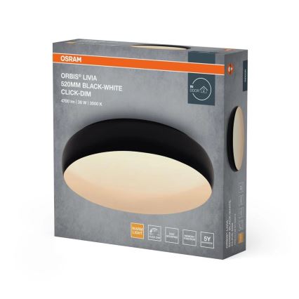 Osram - LED Ρυθμιζόμενο φωτιστικό οροφής ORBIS LIVIA LED/36W/230V Ø 52 cm μαύρο/λευκό