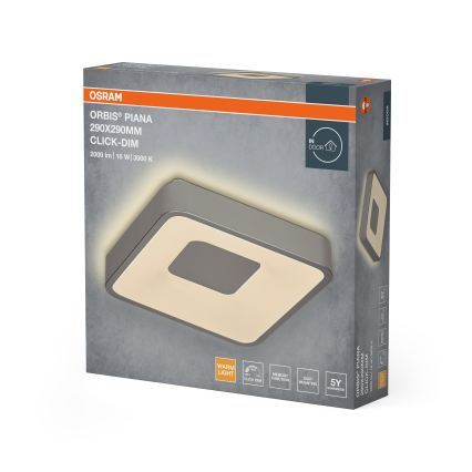 Osram - LED ρυθμιζόμενο φωτιστικό οροφής ORBIS PIANA LED/16W/230V 29x29 cm ασημί