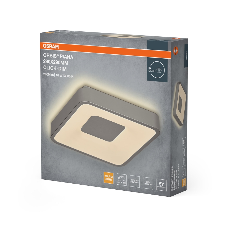 Osram - LED ρυθμιζόμενο φωτιστικό οροφής ORBIS PIANA LED/16W/230V 29x29 cm ασημί
