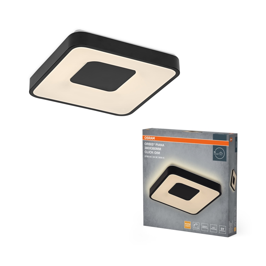 Osram - LED ρυθμιζόμενο φωτιστικό οροφής ORBIS PIANA LED/24W/230V 38x38 cm μαύρο