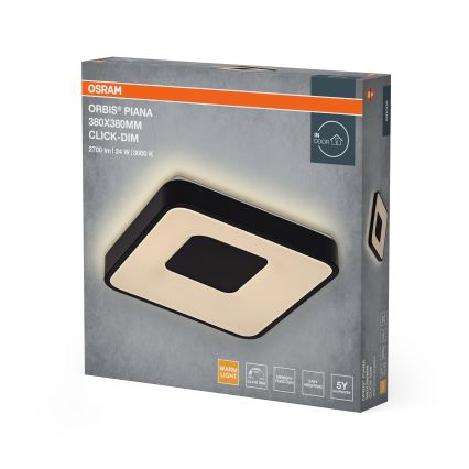 Osram - LED ρυθμιζόμενο φωτιστικό οροφής ORBIS PIANA LED/24W/230V 38x38 cm μαύρο