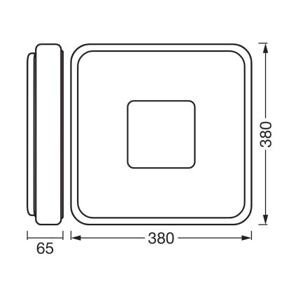 Osram - LED ρυθμιζόμενο φωτιστικό οροφής ORBIS PIANA LED/24W/230V 38x38 cm μαύρο