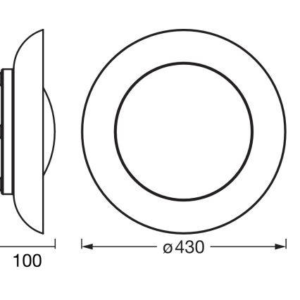 Osram - Ρυθμιζόμενο LED φωτιστικό οροφής ORBIS PLATE LED/35W/230V Ø 43 cm πράσινο/μαύρο