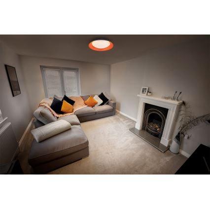 Osram - LED ρυθμιζόμενο φωτιστικό οροφής ORBIS PLATE LED/45W/230V διάμ. 48 εκ. πορτοκαλί/μαύρο