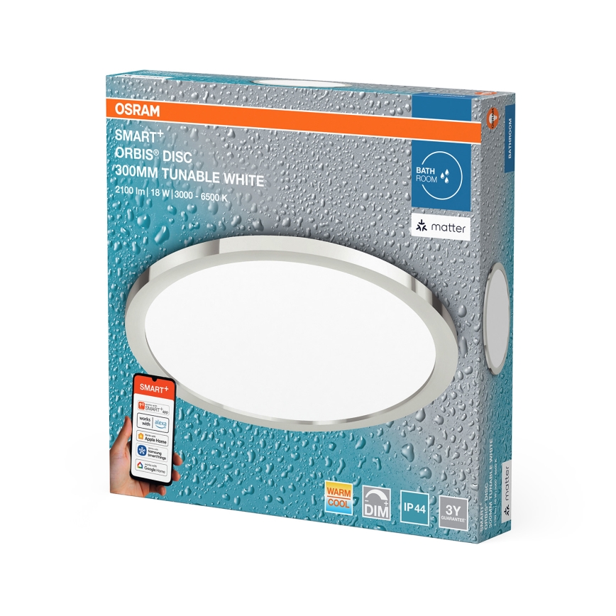 Osram - Ρυθμιζόμενο LED φωτιστικό οροφής για μπάνιο SMART+ DISC LED/18W/230V 3000-6500K IP44 Wi-Fi